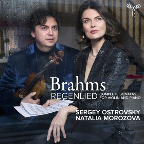 Album cover featuring musicians with violin and sheet music, titled "Brahms.