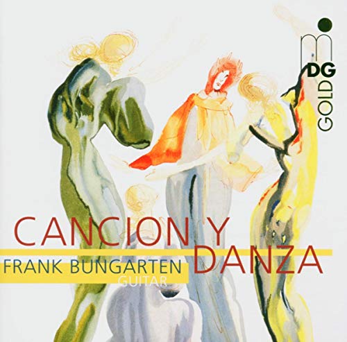 CD cover with abstract watercolor painting of figures and text “Cancion y Danza”.