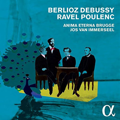 CD cover featuring portraits of composers with a peacock illustration.