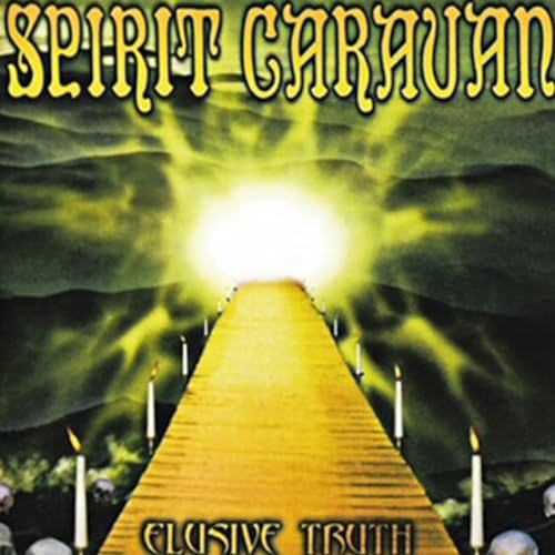 Album cover for Spirit Caravan’s “Elusive Truth” with a golden road.