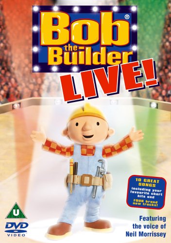 Bob the Builder DVD cover featuring Bob with tools, smiling broadly.