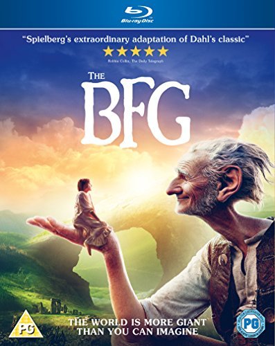 The BFG Blu-ray cover featuring a giant and a small girl.