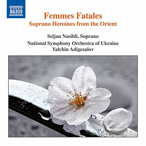 CD cover for "Femmes Fatales" featuring a white blossom with water droplets.