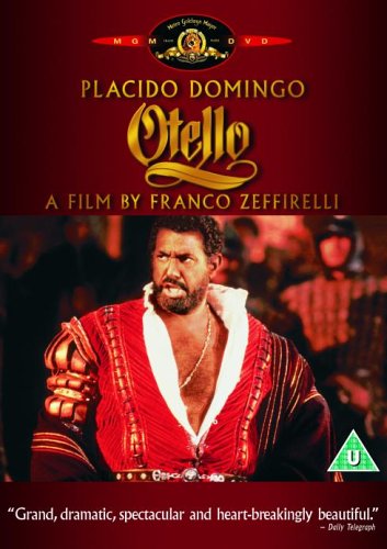 DVD cover for "Otello" featuring Plácido Domingo in costume.