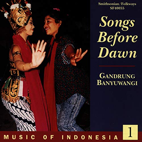 CD cover featuring two Indonesian dancers in traditional red and gold attire.