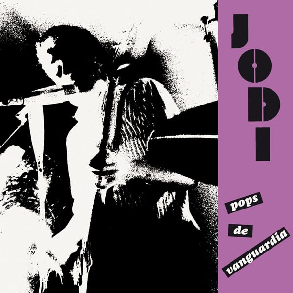Vinyl record cover with a black and white portrait and purple text.