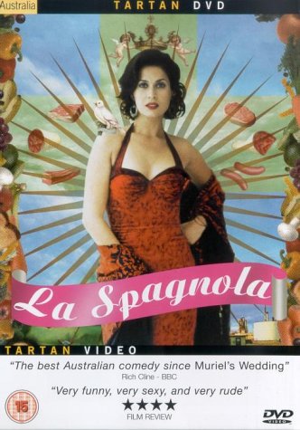 DVD cover for “La Spagnola” featuring a woman and food imagery.