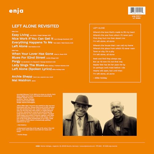 Vinyl record back cover featuring Archie Shepp and Mal Waldron portraits.