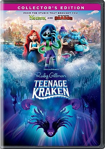 DVD cover for “Ruby Gillman Teenage Kraken” featuring animated characters.