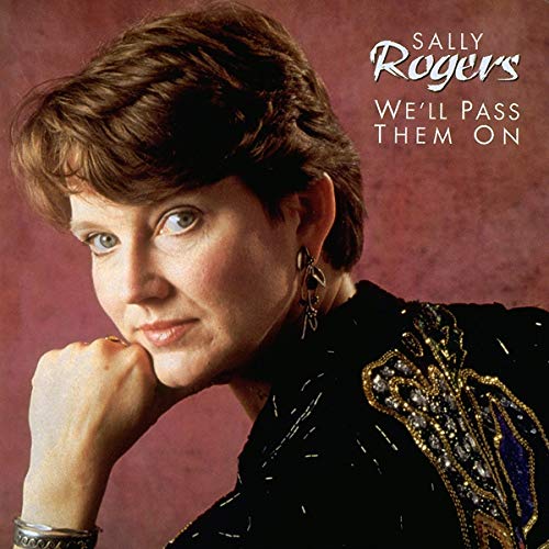 CD cover featuring portrait of singer Sally Rogers against a pink background.