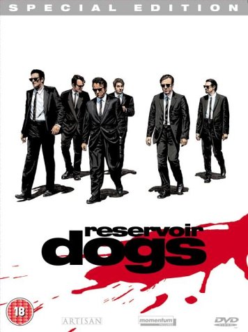DVD cover for "Reservoir Dogs" featuring six men in suits and sunglasses.