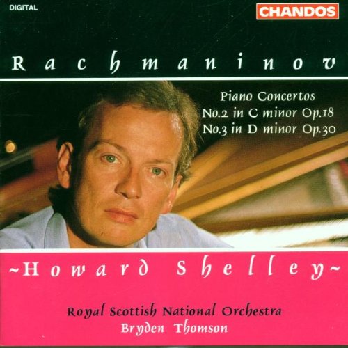 CD cover featuring pianist Howard Shelley and Rachmaninov concertos.