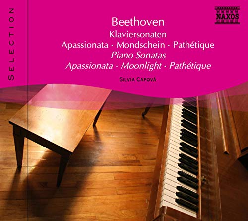 CD cover for Beethoven piano sonatas featuring a wooden piano.