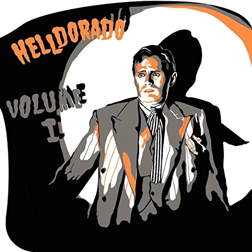 Stylized illustration of a man in a suit against a circular background with text.