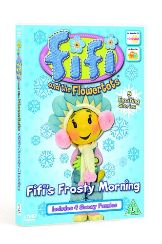 DVD cover for “Fifi’s Frosty Morning” featuring a flower character.