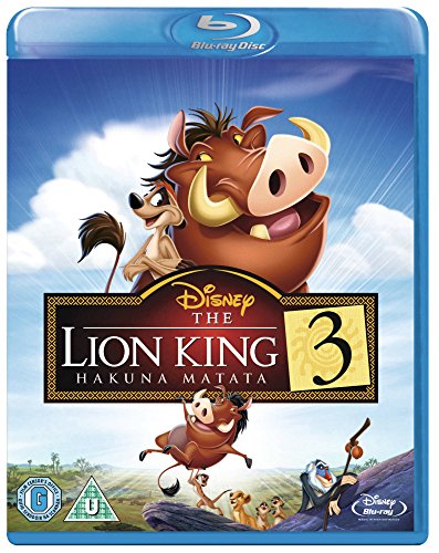 Blu-ray cover for "The Lion King 3: Hakuna Matata" featuring Pumbaa and Timon.