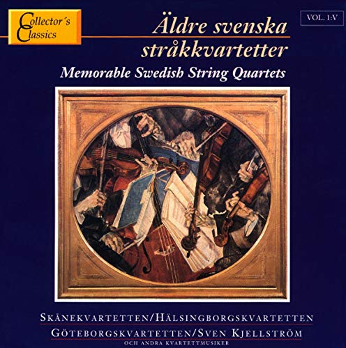 CD cover: painting of musicians with string instruments, Swedish text.