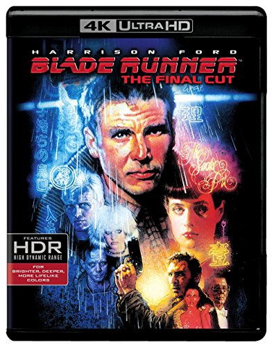 Blade Runner Final Cut Blu-ray cover featuring Harrison Ford in a rainy cityscape.