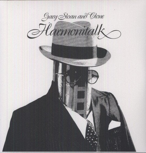 Black and white album cover featuring a man in a hat and mask.