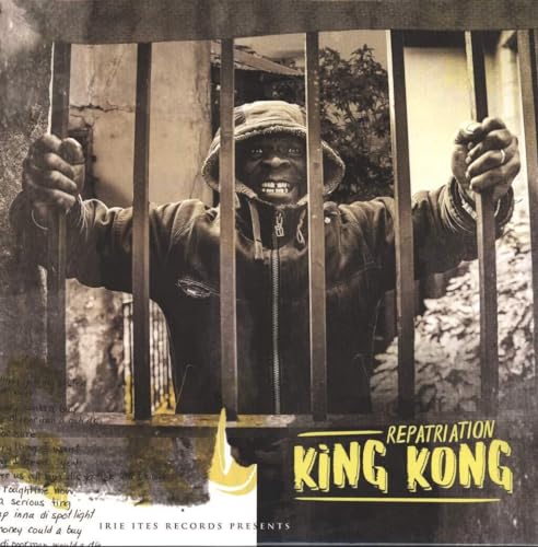 Vinyl album cover: King Kong behind bars, distressed, with text.