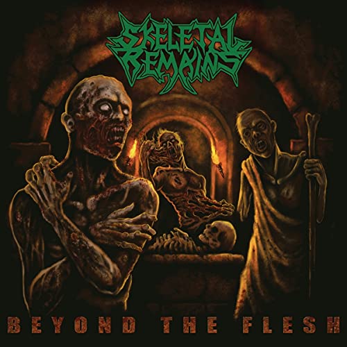 Album cover for Skeletal Remains' “Beyond The Flesh” featuring undead figures.