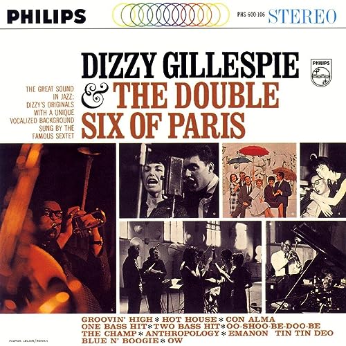 CD cover for “Dizzy Gillespie & The Double Six” with musicians pictured.