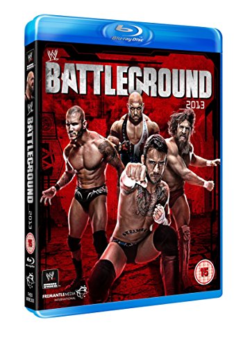 WWE Battleground 2013 Blu-ray case featuring four professional wrestlers.