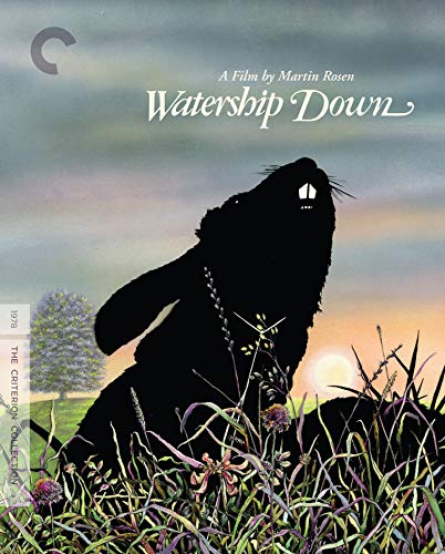 Watership Down Criterion Blu-ray cover featuring a black rabbit silhouette.