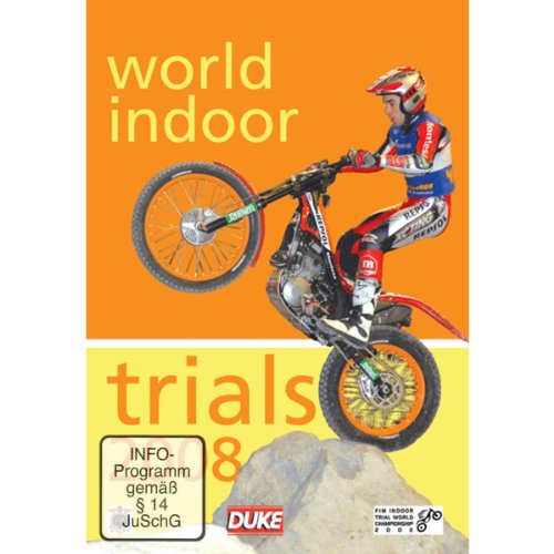DVD cover for "World Indoor Trials 2008" featuring a motorcyclist.
