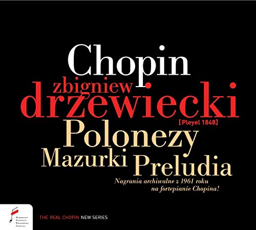 CD cover with "Chopin" in large white text over a red background.