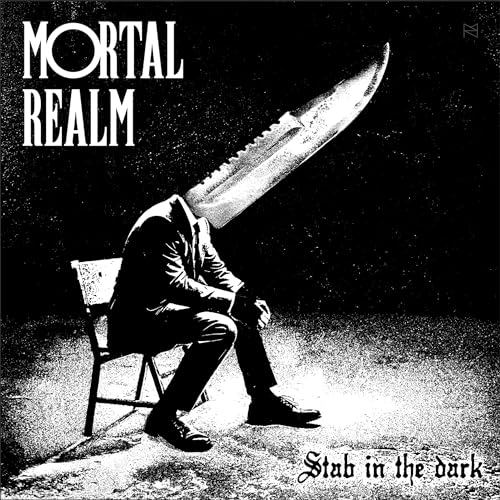 Black and white album cover depicting a figure with a knife for a head.