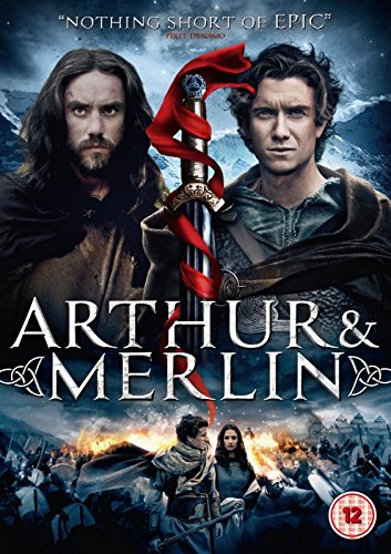 DVD cover for “Arthur & Merlin” featuring two men and a sword.