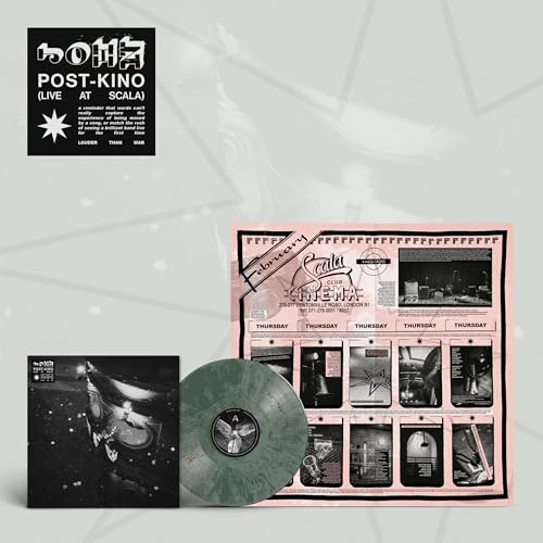 John – Post-Kino vinyl record with album cover and concert poster.