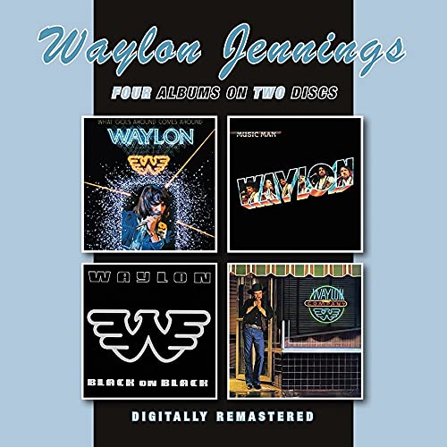 Waylon Jennings four-album CD collection featuring cover art for four different albums.