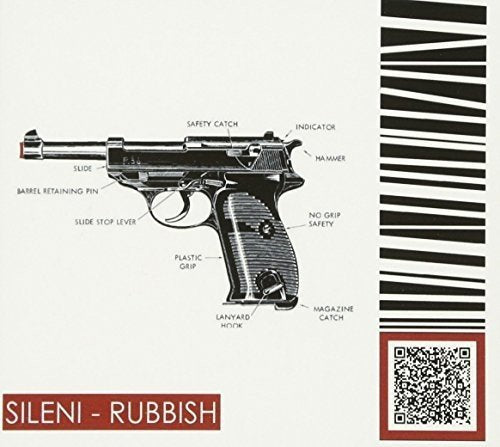 CD cover: detailed illustration of a handgun with labeled parts.