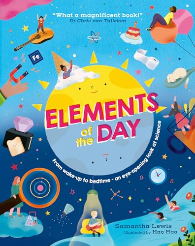 Book cover: colorful illustrations of science concepts and children.