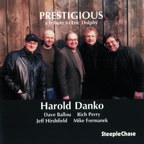 CD cover featuring a group of five men, album title "Prestigious".