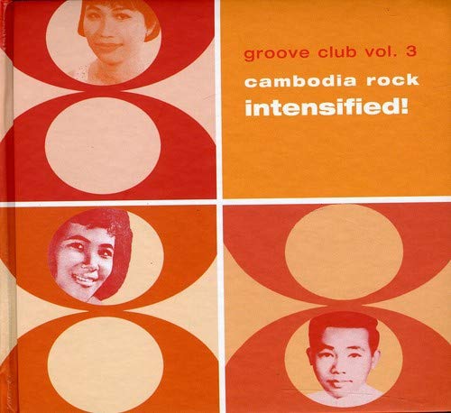 CD cover: orange geometric design with portraits of Cambodian people.