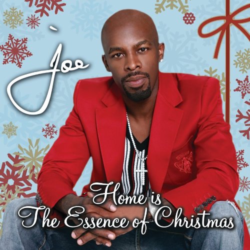 CD cover featuring singer Joe in a red jacket, festive snowflakes.