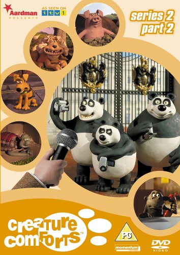 “Creature Comforts” DVD cover featuring clay-animated animals in scenes.