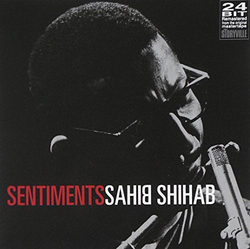 Sahib Shihab album cover, black and white portrait with red text.