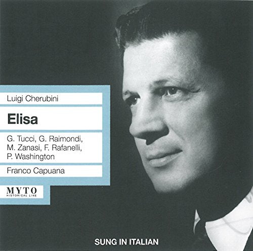 CD cover for Cherubiniâs âElisaâ featuring a black and white portrait.