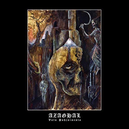 Dark fantasy album cover with a large, distorted face and figures.