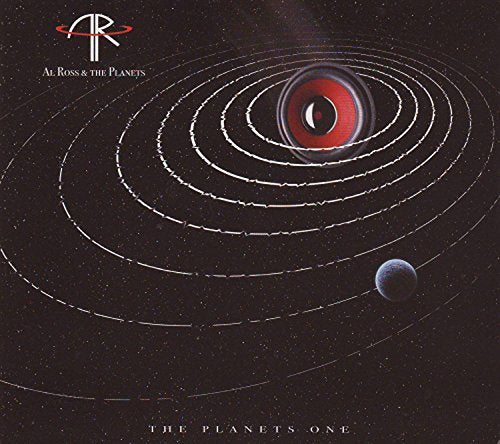 Album cover: swirling galaxy with an eye and small planet.
