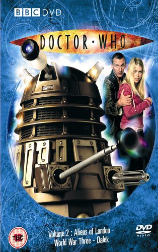 Doctor Who Series 1 Volume 2 DVD cover with Dalek and actors.
