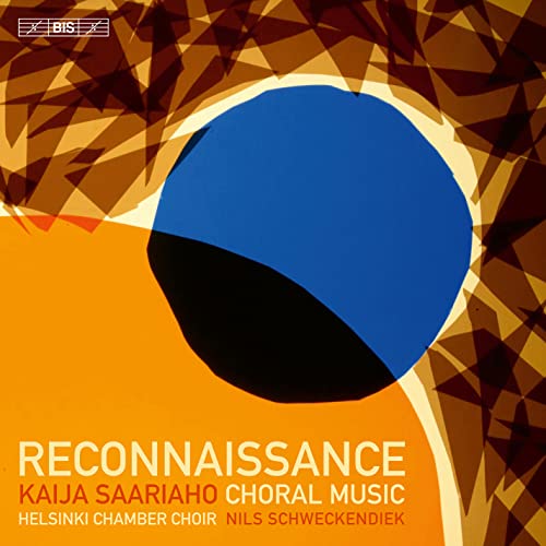 CD cover for Kaija Saariaho’s “Reconnaissance” with abstract geometric design.