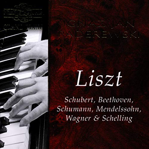 CD cover: pianist’s hands on keys, red background, “Liszt” text.