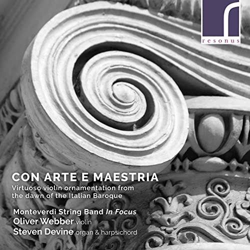 CD cover featuring a swirling baroque scroll and text: "Con Arte E Maestria".