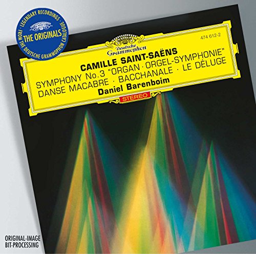 CD cover for Saint-Saëns works conducted by Daniel Barenboim on Deutsche Grammophon.