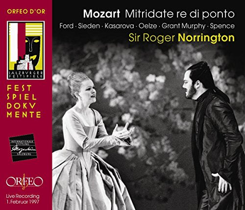 CD cover for Mozart’s *Mitridate* opera, featuring performers in costume.